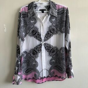 INC Sheer Button Down sz: 16